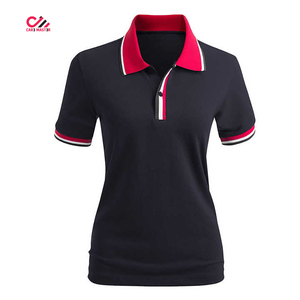 Polo à manches courtes pour femme avec logo brodé sur le devant, style décontracté, 100% polyester tissé et respirant - Product Image 4