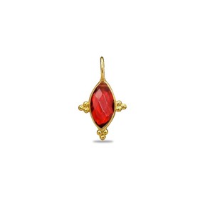 Colgante con Bisel de Granate Marquesa Chapado en Oro - Fornituras de Joyería Hechas a Mano al por Mayor - Product Image 1