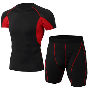 ชุดออกกำลังกายระบายอากาศ Compression 2026 เสื้อแรชการ์ดแขนยาวสำหรับผู้ชาย กางเกงฟิตเนส ชุดเซ็ตเสื้อและกางเกงขาสั้นแบบรัดรูป - Product Image 4