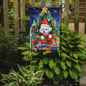 Bichon Frise Noël Jardin Drapeau Multicolore Décoratif Boîte Aux Lettres Drapeau pour Patio Oeuvre Cour Pelouse Signes pour Lits De Fleurs pour - Product Image 2