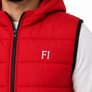 Custom Men's Casual <b>Quilted</b> Lightweight Padded Vest Hooded Sleeveless <b>Winter</b> Men's Jacket Outdoor Warm Waistcoat Wholesale OEM - Product Image 5