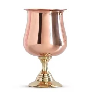 Decorative Finish Brass <b>Wine</b> <b>Goblet</b> Handcrafted Engraved Chalice Vintage Metal Cup Table Styling Piece - Product Image 1