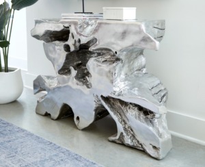 Table console convertible en fer forgé abstrait de style Venise, design moderne pour salon, entrée et hôtel - Product Image 6