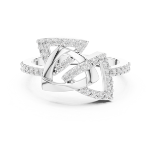 ORION TWIST LAB GROWN DIAMOND WOMEN'S <b>RING</b> <b>SET</b> IN 18KT WHITE <b>GOLD</b> FOR ENGAGEMENT GIFT PARTY WEDDING GLAM EVENT DAILY USE - Product Image 5