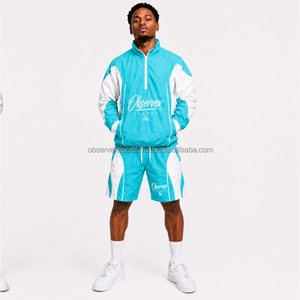 Conjunto de Chaqueta Cortavientos y Pantalones Cortos, Personalizado de Alta Calidad, Unisex, Reflectante 3M, Estilo Vintage, Chándal de Otoño, Ropa Deportiva Casual - Product Image 1