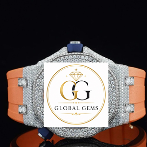 Reloj de Pulsera con Esfera Negra de Diamante Moissanite de Excelente Calidad para Fiestas, Atuendos Casuales y Estilo Urbano en Venta - Product Image 1