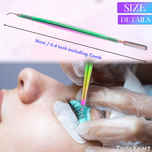 Peigne séparateur de cils en acier inoxydable végétalien, marque privée, pour rehaussement professionnel des cils et sourcils, durable et pour permanente rapide, vente en gros - Product Image 5