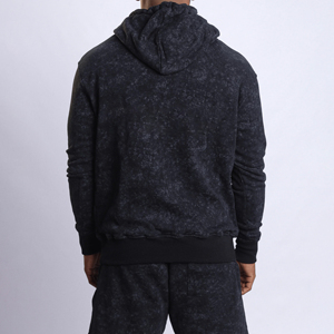 เสื้อฮู้ดดี้สไตล์สตรีททันสมัยสำหรับผู้ชาย แบบปรับแต่งได้ ล้างสีแบบแอซิดวอช เนื้อผ้ามีเท็กซ์เจอร์ สวมใส่สบาย ตะเข็บทนทาน ดีไซน์มีสไตล์ - Product Image 6