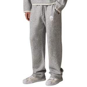 Knitted Jogger Pants Grey Casual Sweatpants Elastic Waist Lounge Wear Street Style Soft Knit <b>Trousers</b> <b>for</b> Men <b>Women</b> - Product Image 5
