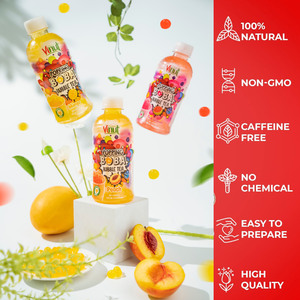 Popping Boba fruits tropicaux 320ml 10.8 floz boisson thé à bulles VINUT 24 canettes carton peut OEM ODM marque privée échantillon gratuit - Product Image 3