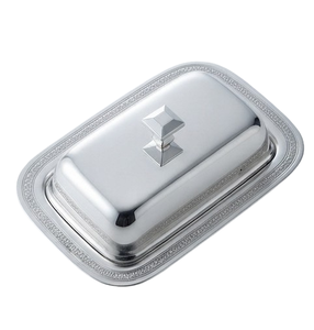 Vaisselle en acier inoxydable argenté, plat à beurre et à fromage, pour un rangement pratique sur la table et dans la cuisine - Product Image 4