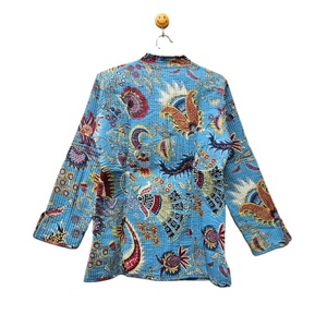 Veste en coton réversible à col en V, faite à la main, vintage, bohème chic, écologique, pour femmes, de qualité supérieure, vêtements d'hiver indiens, matelassée, à fleurs - Product Image 6