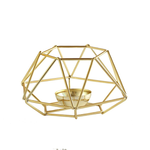 Support de bougie chauffe-plat en métal doré géométrique moderne, style nordique, en fil de fer, pour centre de table de mariage et décoration de maison de luxe - Product Image 6