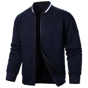 Veste décontractée pour hommes coupe ample veste légère Varsity Bomber avec fermeture éclair extérieur Streetwear col montant sweats - Product Image 4
