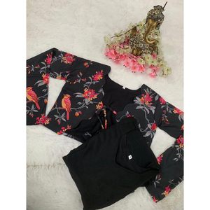 ชุดผ้าไหมพิมพ์ลายแฟนซีโรมันพร้อมโกติสีดำ - Product Image 6