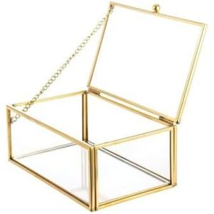 Handmade Gold Brass Glass Jewelry <b>Box</b> Vintage Clear Decorative <b>Keepsake</b> Organizer Wedding Gift <b>Box</b> Tabletop Display Storage <b>Box</b> - Product Image 3