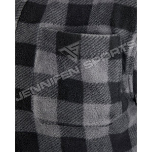 เสื้อเชิ้ตมอเตอร์ไซค์ผ้าฟลานเนลลายตารางสีดำและสีเทา ผ้าฟลีซโพลาร์ 100% ระบายอากาศได้ดี ปรับแต่งได้ ซับในอะรามิดเต็มตัว ถอดออกได้ - Product Image 3