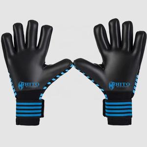 Gants de gardien de but, paume avant en latex allemand de 4 mm, dos en silicone imprimé, sangle à rouleau négatif, enveloppe de pouce en caoutchouc, languette en T - Product Image 2