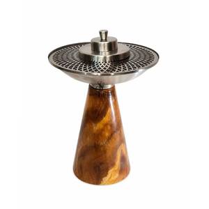 Skies Trader Quemador de Incienso Alto de Acero Inoxidable Dorado y Negro con Diseño Arabesco, Incensario para Bakhoor y Soporte para Fragancia de Carbón de Oud Árabe - Product Image 2