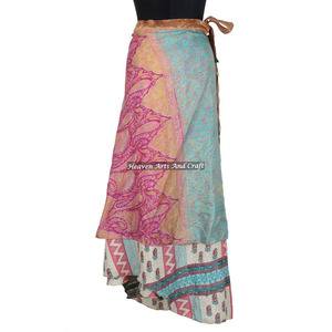 Long Wrap <b>Skirt</b> for Women <b>Boho</b> Stylish Multi Color Summer Wear Comfortable Fashion Hippie Style Free Size Gypsy Women Ladies - Product Image 1