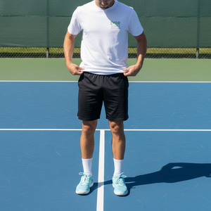 Relaxed Fit Knitted Crew Neck Men's Pickleball <b>T</b>-<b>Shirt</b> Front Soft Poly Blend Athletic Breathable Quick Dry Comfort Sportswear - Product Image 3
