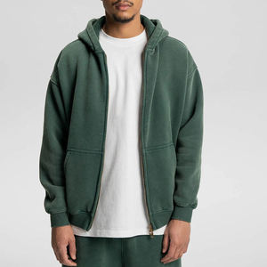 Heavyweight Acid Wash Zip Up Hoodie for Men Vintage Oversized Streetwear Hoodie with Full Zip Comfortable Daily Wear - Product Image 2