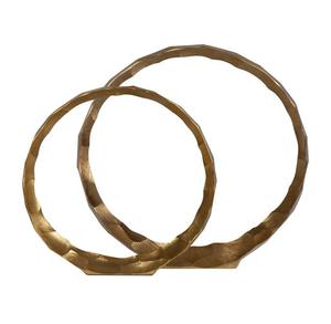 Handmade Aluminum High Quality Circular Tabletop Sculpture Set 2Pcs Modern Art <b>Decor</b> for Home Office Bar Mitzvah & Housewarming - Product Image 1