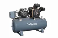 Compresor de Aire de Pistón de Doble Etapa de Alta Resistencia con Tanque Receptor de Aire, Sistema de Aire Comprimido Industrial para Manufactura