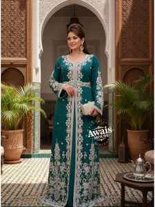 Dubai Muslim Tradition Islamic Clothing Long Sleeves Kaftan <b>Abaya</b> Jubbah Womens Fashion Floor Length Plus Size - Product Image 6