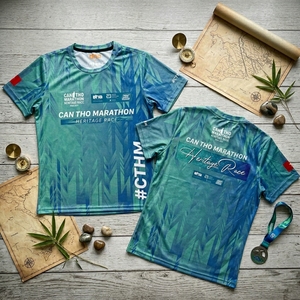 T-shirt de course Marathon Can Tho Heritage, personnalisé par sublimation, respirant, pour événements sportifs, fournisseur de vêtements de sport - Product Image 5