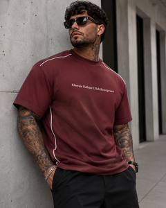 Camiseta de Hombre Khawaja Rafique Ullah Enterprises, Talla Grande, Color Granate, 100% Algodón, Manga Corta, Cuello Redondo, Casual, Lisa, de Secado Rápido - Product Image 5