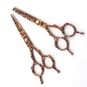 2026 Customized Hairdresser Scissors Hair Leopard Scissors <b>Barber</b> Shears Hair Cut Hairdressing Scissor <b>Set</b> - Product Image 1