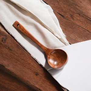 Utensilios de cocina hechos a mano, cucharas de madera de teca natural, mango de madera, cuchara de bambú para cocinar, juego de utensilios de cocina de Universal Overseas - Product Image 4