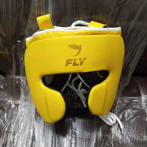 Top Ten Yellow PU Leather Fly Professional Comfortable Boxing Head Guard Full Face Protective Training Equipment - Product Image 1