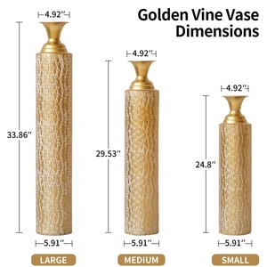 Jarrón Decorativo de Metal Estilo Artesanal, Portaflores de Lujo para Decoración de Mesa de Boda - Product Image 3