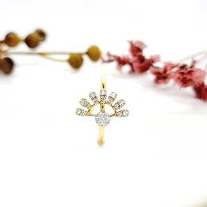 Anillo de Moissanita Personalizado con Diseño de Medio Sol para Mujer, Plata 925 Original con Baño de Oro, Joyería para Propuesta de Matrimonio, Regalo Nupcial - Product Image 4