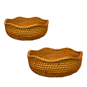 Cesta/Bandeja de mimbre ecológica hecha a mano de primera calidad, artesanía vietnamita, cesta de almacenamiento. - Product Image 1