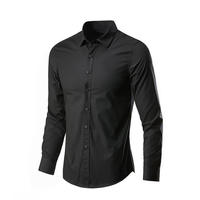 Chemise à manches longues 100% coton, col montant, décontractée, unie, pour homme, qualité supérieure, tenue de bureau, personnalisable, écologique