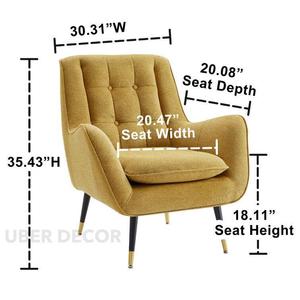 Chaise d'appoint rembourrée tuftée Talia pour chambre ou salon Canapé d'appoint parfait - Product Image 6