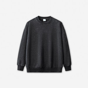 Sudadera de Cuello Redondo Extra Grande para Hombre, Color Sólido, Algodón, Felpa Francesa, Estilo Casual para Otoño - Product Image 6