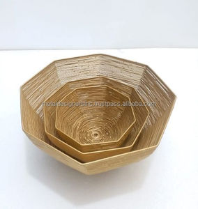 Ensemble de 3 paniers de fruits colorés en métal doré Solution de rangement élégante - Product Image 1