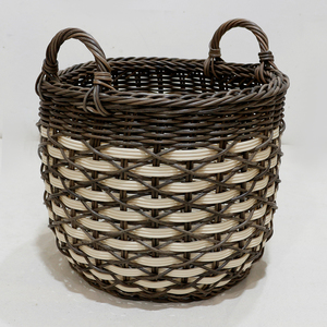 Handcrafted Rattan Storage <b>Baskets</b> Oval With Handles Rustic Multi-Purpose For Living Room Neatening - Product Image 2