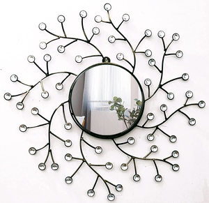 Branches Design Metal <b>Wall</b> Mount Luxury Home Living Room Decor <b>Mirrors</b> New Arrivals <b>Round</b> <b>Wall</b> <b>Mirrors</b> Decorative <b>Wall</b> Decor - Product Image 1