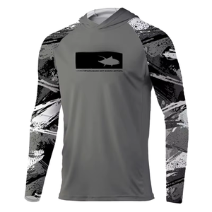 Camisa de Pesca para Hombre OEM, Manga Larga, con Capucha, Protección UV, Poliéster, Ropa Deportiva para Exteriores - Product Image 2
