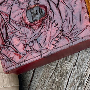 Handmade Pure Leather <strong>Journal</strong> With Handwork Handcrafted Leather Notebook Wholesale Bulk Supplier Manufacturer Exporter India - Product Image 4