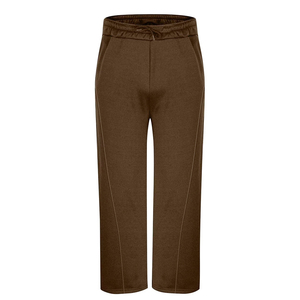 Men's <b>Brown</b> Cotton Sweatpants Elastic Waist And Drawstring Closure Casual <b>Jogger</b> Pants Side Pockets Breathable Midweight Knitted - Product Image 1