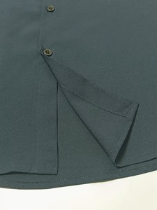 Camisa de Vestir Casual para Hombre, Color Gris Oscuro Sólido, Manga Larga, Cuello con Botones, Ecológica, Transpirable, Antiarrugas, Popelina - Product Image 5