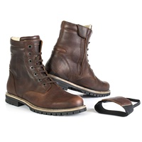 Bottes montantes en cuir personnalisées pour hommes avec bout et semelle en acier, en cachemire, style chaud de combat pour l'équipe de motards d'aventure en plein air