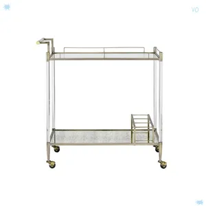 Luxury Handmade Metal Hotel Room Service Trolley with Export Quality Powder Coated Finish Heavy Duty Lockable Wheels Spacious - Product Image 4