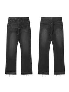 Pantalones Vaqueros de Mezclilla para Hombre, Corte Recto, Diseño Gráfico con Logotipo Personalizado, Pantalones Sólidos, Tejido de Punto para Invierno, Secado Rápido, Ligeros, con Bolsillos - Product Image 2